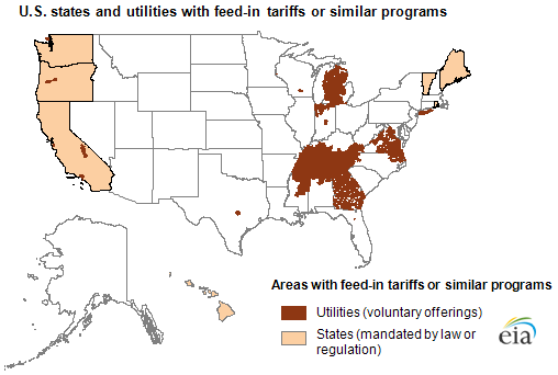US feed in tariff map